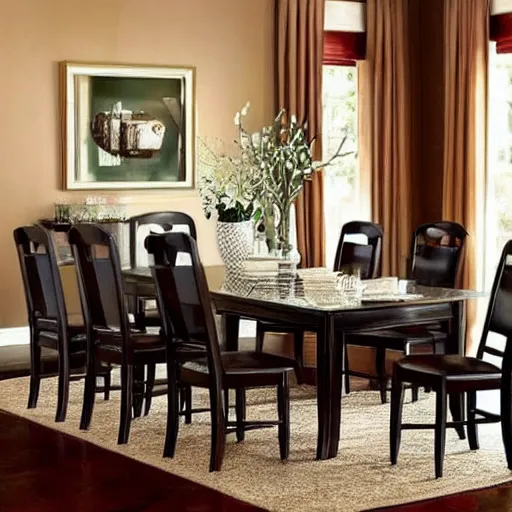 Image similar to i would flip and wonder, what kind of dining room set * defines * me as a person?