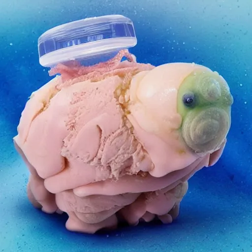 Image similar to tardigrade made of ice cream