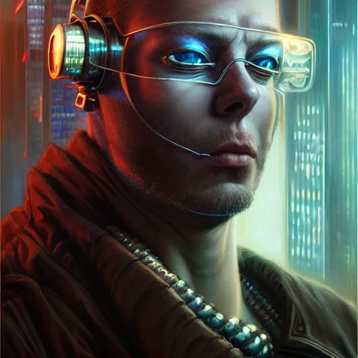 Prompt: front shot of a cyberpunk criminal character, intricate, elegant, highly detailed, centered, digital painting, artstation, concept art, smooth, sharp focus, illustration, artgerm, Tomasz Alen Kopera, Peter Mohrbacher, donato giancola, Joseph Christian Leyendecker, WLOP, Boris Vallejo, mugshot!!!!!, ugly!!!!