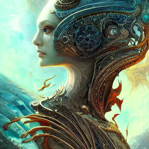 Prompt: art by android jones, james christensen, artgerm, greg rutkowski