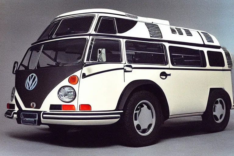 Prompt: designed by giorgetto giugiaro futuristic and modern 9 1 1 vw bus, ektachrome photograph, volumetric lighting, f 8 aperture, cinematic eastman 5 3 8 4 film