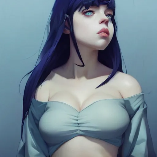 Image similar to a beautiful billie eilish christina hendricks alluring instagram model in crop top, by guweiz and wlop and ilya kuvshinov and artgerm and makoto shinkai and studio ghibli, symmetrical eyes, aesthetic, gorgeous, stunning, alluring, attractive, artstation, deviantart, pinterest, digital art