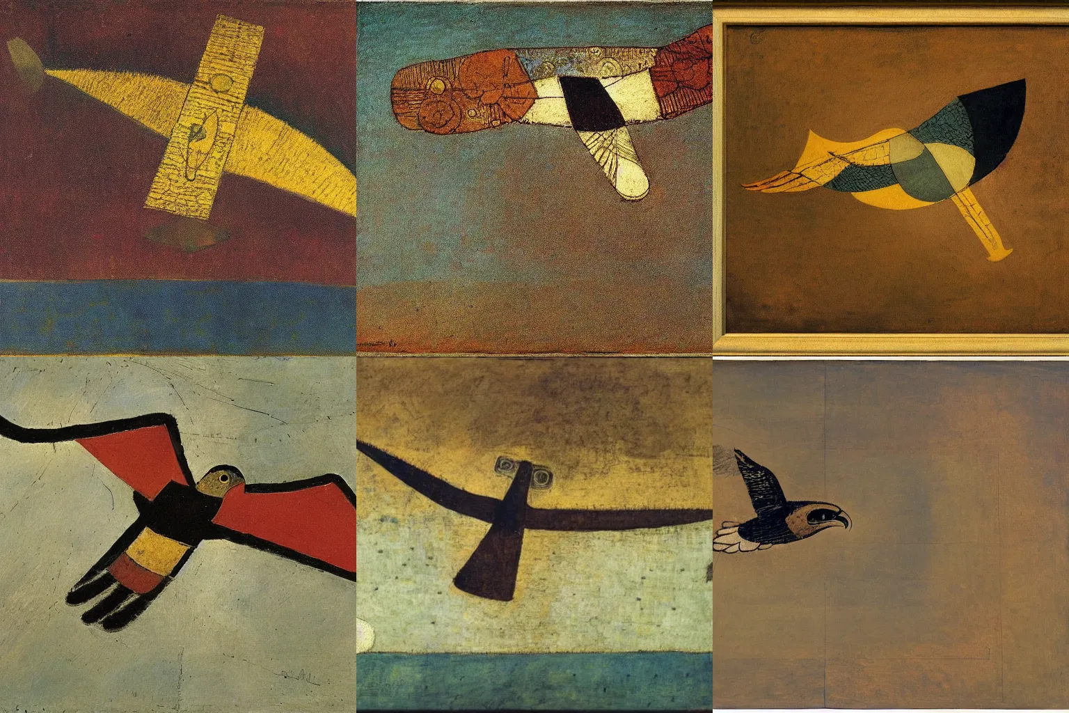 Prompt: a falcon flying in circles. painting by anthony van dyke, rembrandt van rijn and paul klee.