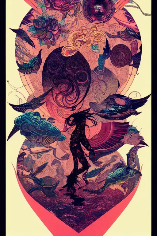 Prompt: tattoo design by kilian eng and victo ngai and james jean