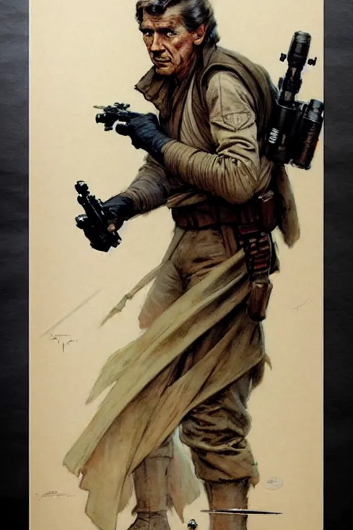 Prompt: (((((1950s star wars poster art . muted colors.))))) by Jean-Baptiste Monge !!!!!!!!!!!!!!!!!!!!!!!!!!!