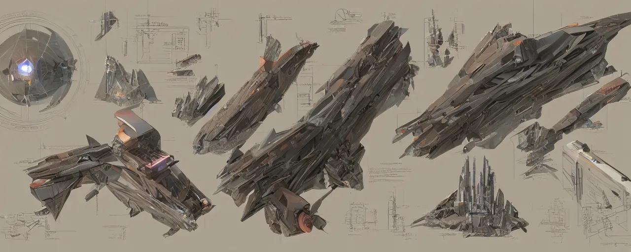 Image similar to stunning schematic diagram of a magic crystal, artbook, page, detailed, cross section, description, material, trending on artstation, cgsociety, Ralph McQuarrie and Greg Rutkowski