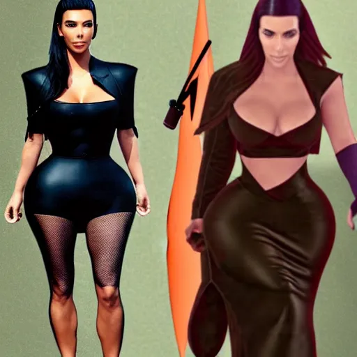 Prompt: kim kardashian vs an arrow