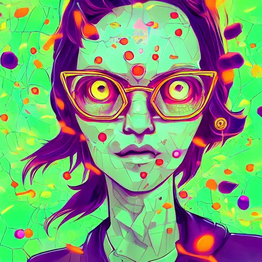 Image similar to skill magic geek inside matrix deepdream radiating a glowing aura stuff loot legends stylized digital illustration video game icon artstation lois van baarle, ilya kuvshinov, rossdraws,