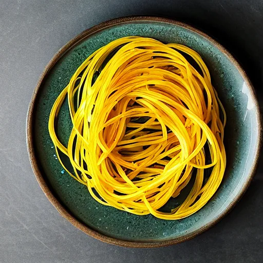 Prompt: an uranium pasta dish glowing