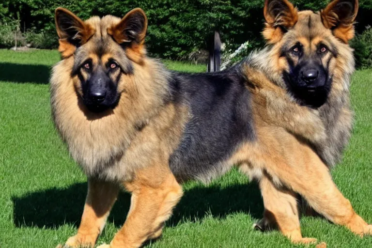 Image similar to a german shepard lion hybrid