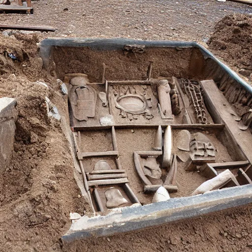 Image similar to 1 9 th century relics disinterred by the archæological expedition excavating on the site of the capital of the ancient british empire, the fabulous city of london