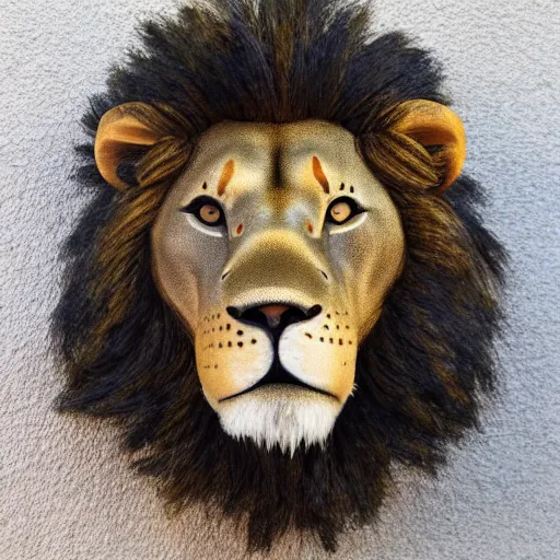 Image similar to poorly taxidermied lion,