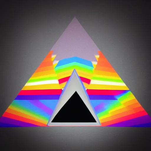 Image similar to alternate version of pink floyd's dark side of the moon album cover 3d blender render