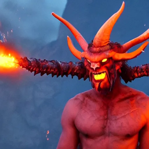 Image similar to a magma laden demon with horns