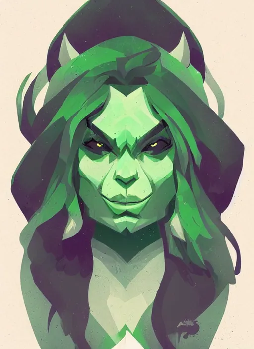 Image similar to green orc female, light green tone beautiful face by anton fadeev