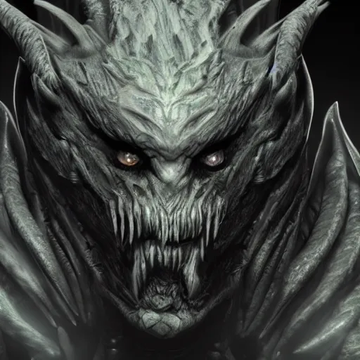 Prompt: extremely detailed photo realistic concept art of a vfx evil creature demon, face center close-up