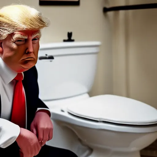 Prompt: donald trump sitting on the toilet, smooth, elegant, sharp focus, highly detailed