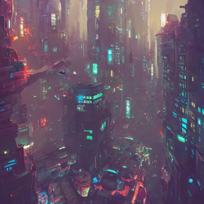 Image similar to a beautiful painting of a cyberpunk city by sergey kolesov and vania zouravliov and pascal blanche and rhads. in style of colorful comic noir illustration, symmetry, sci fi, hyper detailed. octane render. trending on artstation