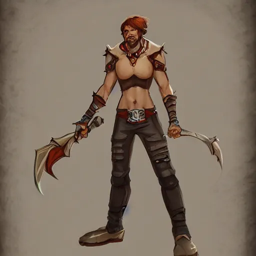 Image similar to Concept art for Bama - a new league of legends character based on a southern redneck