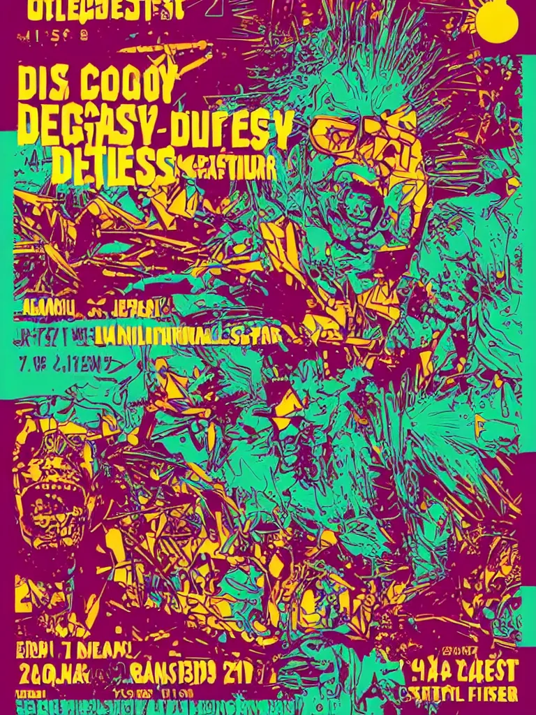 Image similar to poster for the diggerfest festival, really good vibes, creative, aesthetic!!!