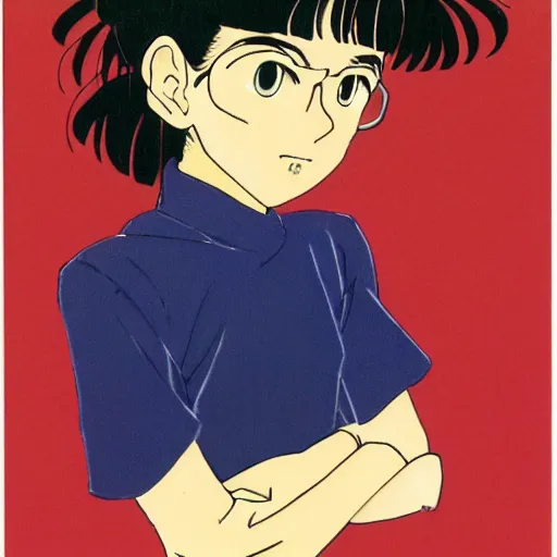 Image similar to a portrait of a girl made by rumiko takahashi ( 1 9 9 0 )