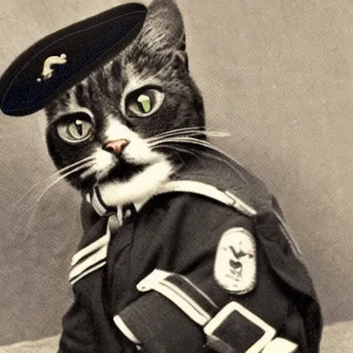 Prompt: a photo of a cat wearing a pilot's uniform