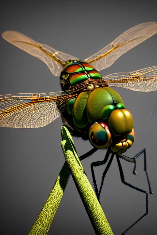 Prompt: a macro photograph of a dragonfly by adam gor, 3 d, trending on artstation, octane render, 8 k