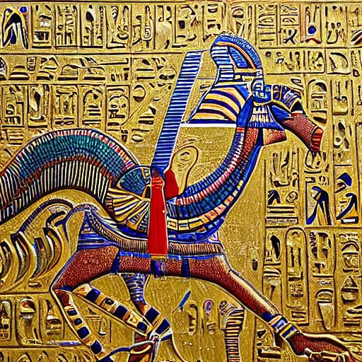 Image similar to An Egyptian Pharaoh on his chariot, awe inspiring, mystical Egypt, Egypt, Gel Pen, 35mm, Kodak Gold 200, DOF, Field of View, Dichromatism, Multiverse, Divine, insanely detailed and intricate, hypermaximalist, elegant, ornate, hyper realistic, super detailed:: watermark::-0.3 blurry::-0.3 cropped::-0.3 blur::-0.3 blurry::-0.3 out of focus::-0.3 by Charlie Bowater, by David Mann, by Fernando Botero