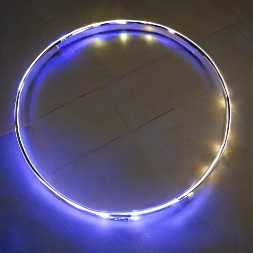 Prompt: chrome hoops lit by police lights, hyper detailed