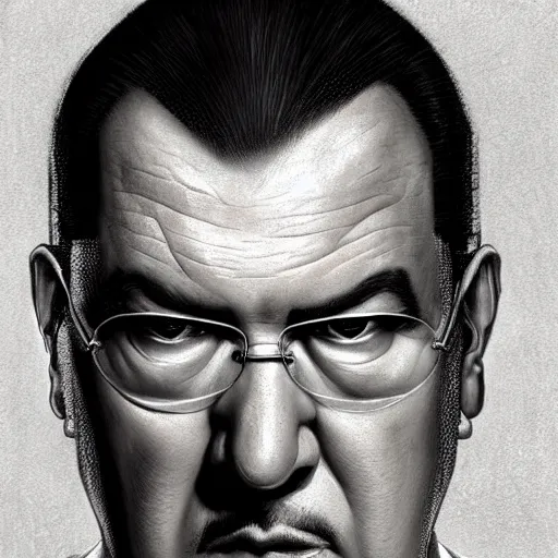 Prompt: sad steven seagal in jail cell, prison bars, prison bars, prison bars, intricate, highly detailed, digital painting, artstation, concept art, smooth, sharp focus, illustration, art by greg rutkowski, patriotic!!!