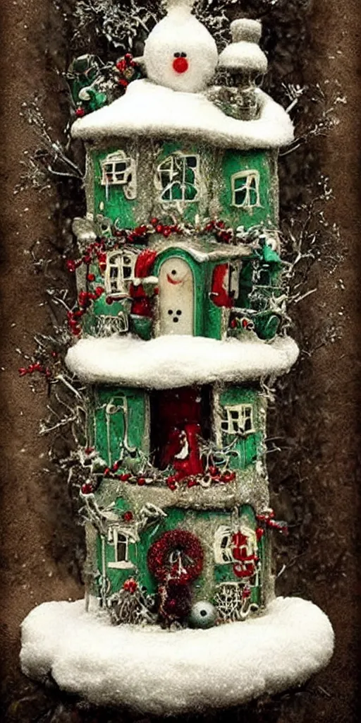 Image similar to a christmas snowman house by alexander jansson