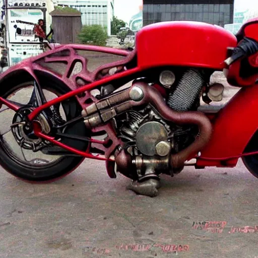 Image similar to kaneda motorcycle, steampunk