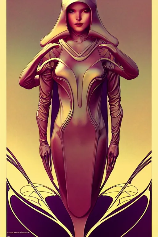 Prompt: 👽☁, art nouveau, artstation, moebius + artgerm, hd,