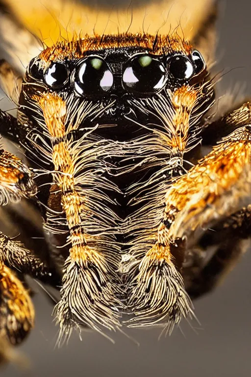 Prompt: 8mm extremely detailed macro photography of a jumping spider playing drums, realistic, 8k, colorful, national geographic, detailed