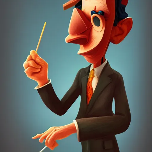 Prompt: Jerome Powell as Pinocchio, digital art, artstation