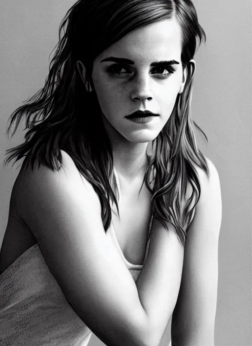 Image similar to Emma Watson, intimate, portrait by Patrick Gleason
