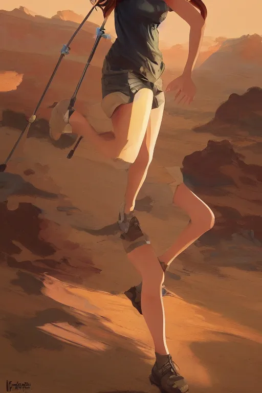 Prompt: a girl hiking in the desert, mid shot, fine - face, realistic shaded perfect anatomy, fine details. night setting. very anime style. realistic shaded lighting poster by ilya kuvshinov katsuhiro, magali villeneuve, artgerm, jeremy lipkin and michael garmash, rob rey and kentaro miura style, trending on art station