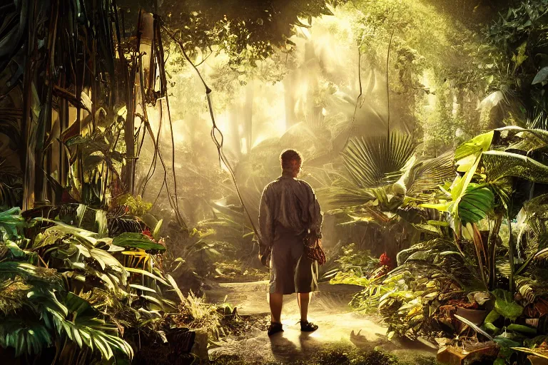 Prompt: Joseph Quinn in the Jungle of Lighting, high detail, high resolution, cinematic lighting, cinematic