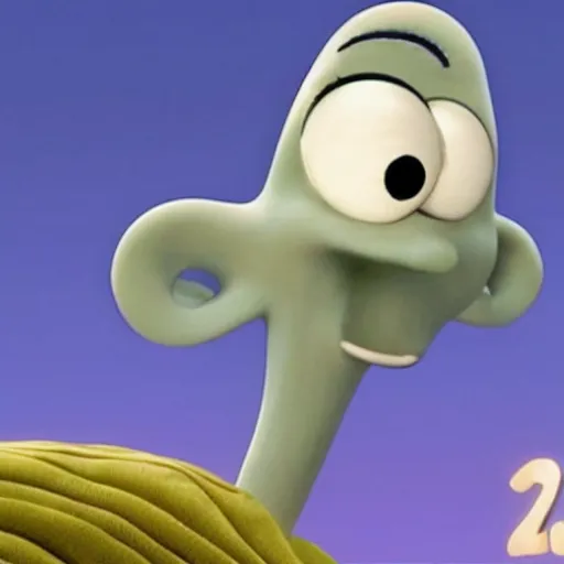 Image similar to squidward recreated as Pixar Character