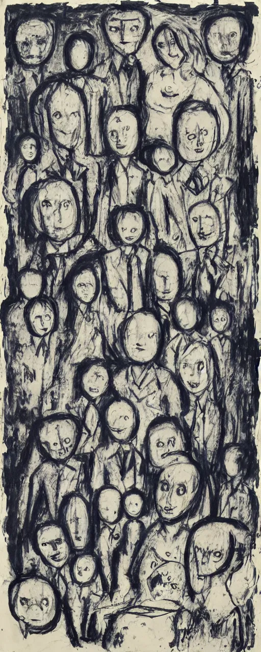 Prompt: blueprint of a family, by bernard buffet and stephen gammell and emil nolde, 8 k, trending on artstation