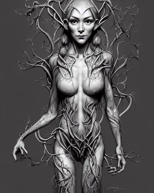 Image similar to digital art, centered elven body made with intricate roots, by James Jean and by artgerm, by ross tran , ultradetailed, charachter design, concept art, trending on artstation,