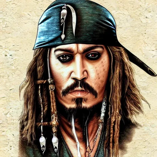 Image similar to portrait Jack Sparrow dressed like Harry Potter at Hogwarts, fighting Voldemort, masterpiece, trending on artstation, intricate detail