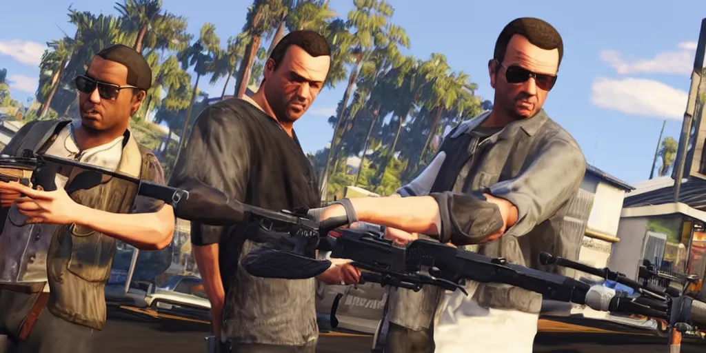 Prompt: a clickbait youtube thumbnail of grand theft auto 6 trailer