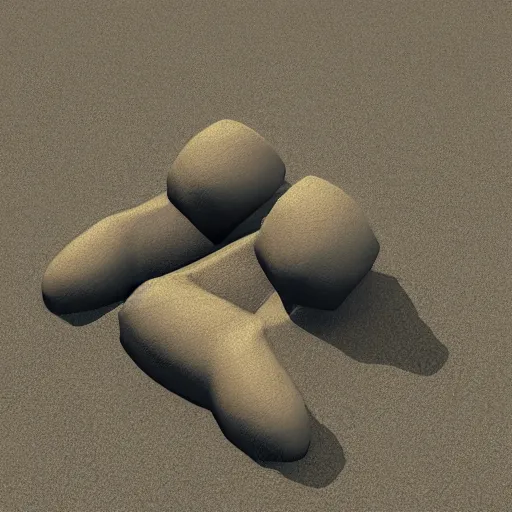 Image similar to feces, low - poly 3 d model, rendered in octane, ambient occlusion