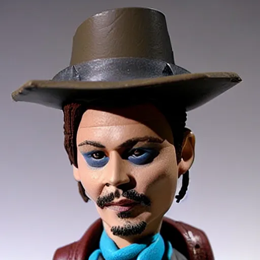 Prompt: clay model of johnny depp