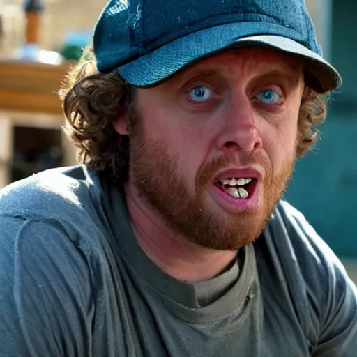 Image similar to t. j. miller as rickety cricket, it's always sunny in philadelphia, 8 k