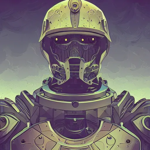 Image similar to portrait of a human paladin, standing, futurism, da vinci, Dan Mumford, Josan Gonzalez