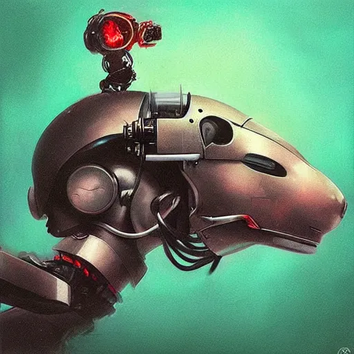 Image similar to “a rat homunculus sat inside the head of a robot and controlling it with levers and joysticks by ruan jia”