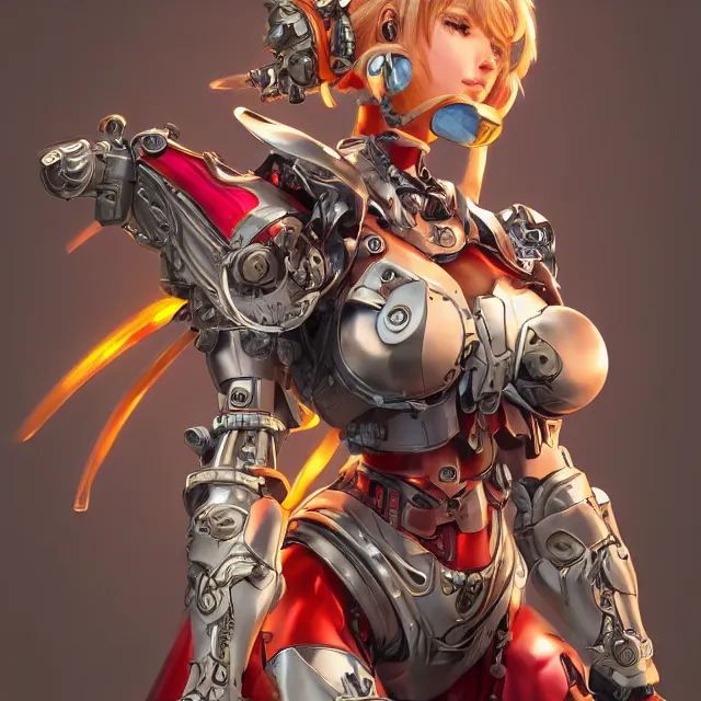 Image similar to studio portrait of lawful good colorful female holy mecha paladin absurdly beautiful, elegant, young sensual gravure idol, ultrafine hyperrealistic detailed face illustration by kim jung gi, irakli nadar, intricate linework, sharp focus, bright colors, matte, octopath traveler, final fantasy, unreal engine highly rendered, global illumination, radiant light, intricate environment
