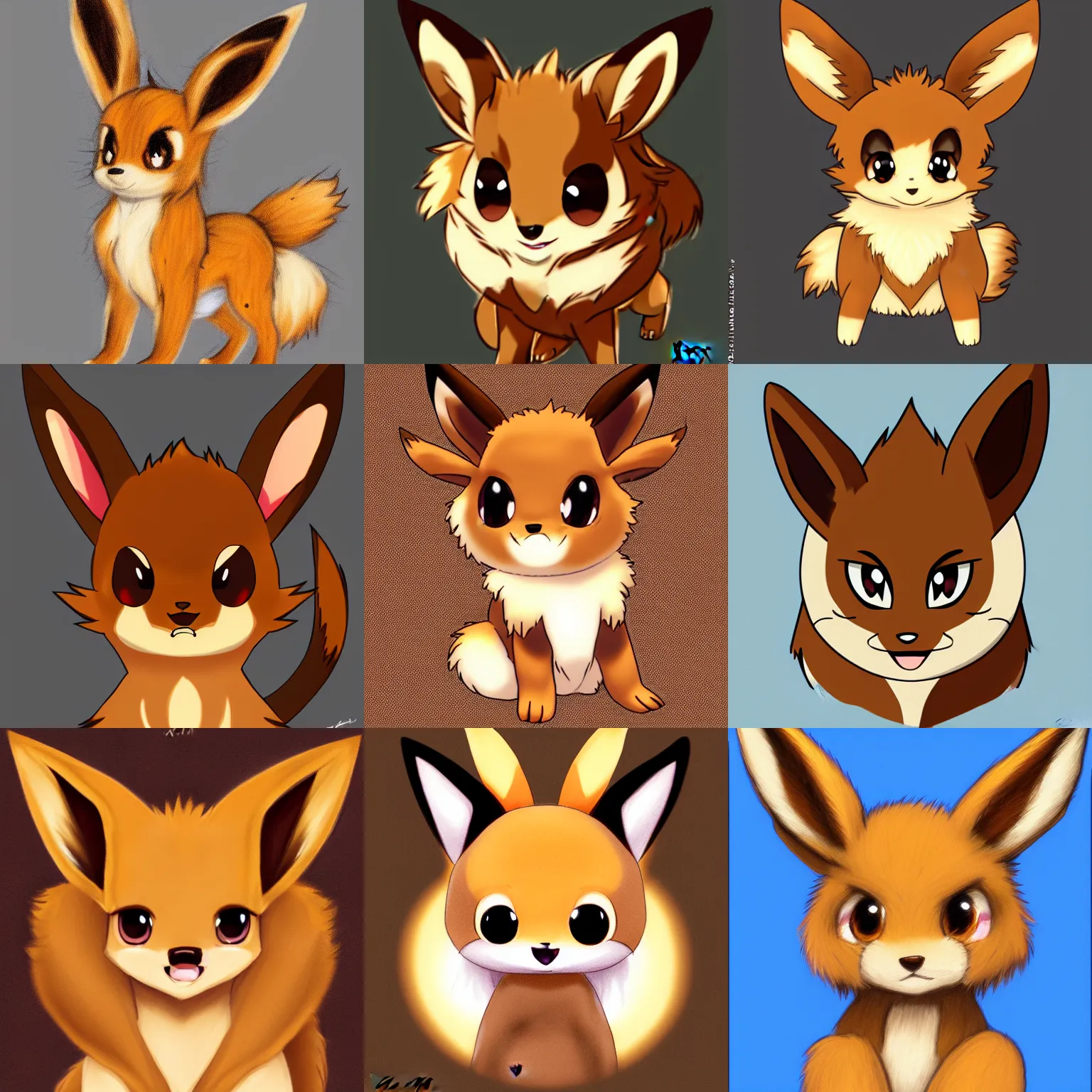 portrait of a tiny light brown Eevee-fox hybrid, | Stable ...